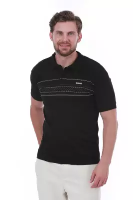 Erkek Slim Fit Polo Yaka Göğüs Baskı Detaylı Yeşil Renk T-Shirt - 11