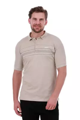 Erkek Slim Fit Polo Yaka Göğüs Baskı Detaylı Yeşil Renk T-Shirt - 21