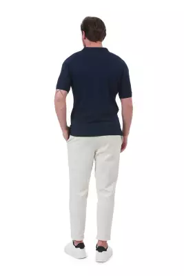 Erkek Slim Fit Polo Yaka Omuz Baskı Detaylı T-Shirt - 10
