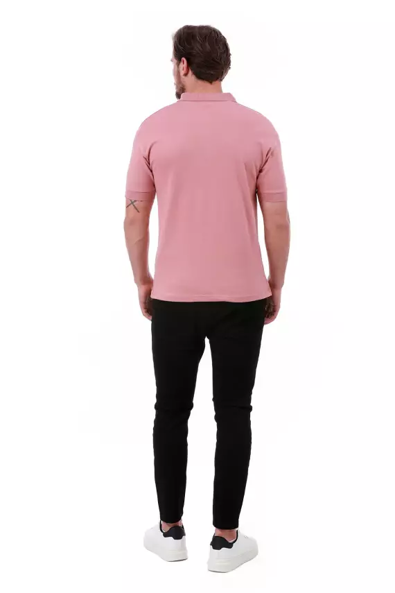 Erkek Slim Fit Polo Yaka Omuz Baskı Detaylı T-Shirt - 18