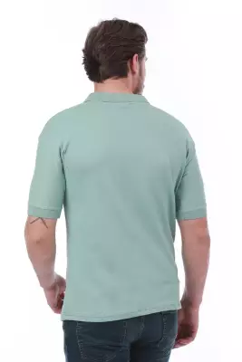 Erkek Slim Fit Polo Yaka Omuz Baskı Detaylı T-Shirt - 21