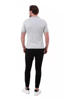 Erkek Slim Fit Polo Yaka Omuz Baskı Detaylı T-Shirt - 28