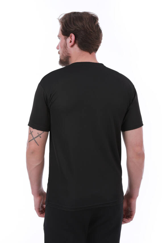 Erkek Slim Fit Ready Baskılı Siyah Renk T-shirt - 3