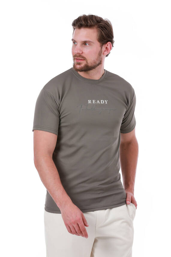 Erkek Slim Fit Ready Baskılı Siyah Renk T-shirt - 6