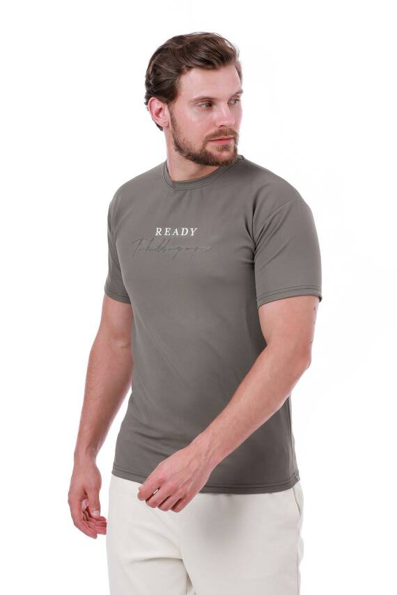Erkek Slim Fit Ready Baskılı Siyah Renk T-shirt - 8