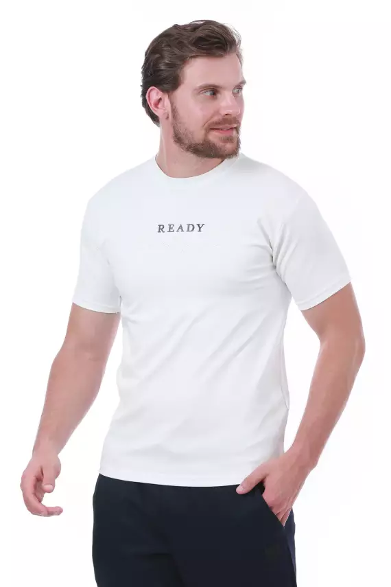 Erkek Slim Fit Ready Baskılı Siyah Renk T-shirt - 12