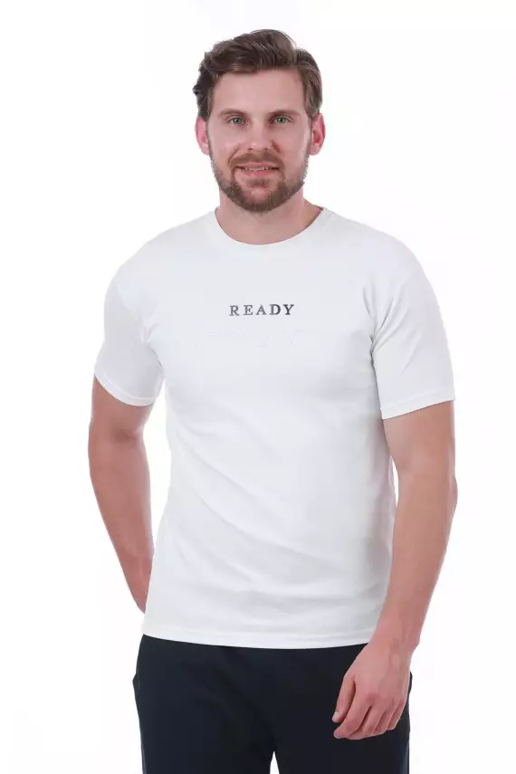 Erkek Slim Fit Ready Baskılı Siyah Renk T-shirt - 13