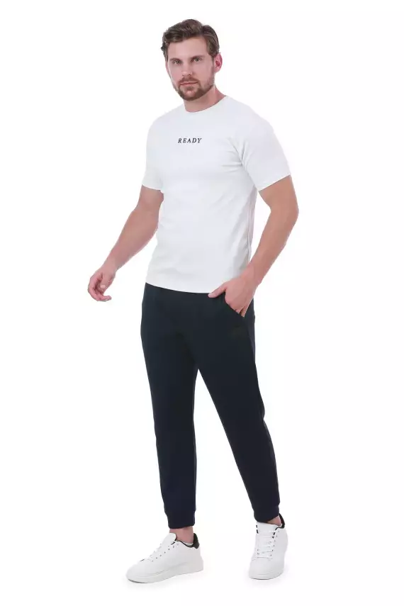 Erkek Slim Fit Ready Baskılı Siyah Renk T-shirt - 16
