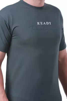 Erkek Slim Fit Ready Baskılı Siyah Renk T-shirt - 21