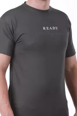 Erkek Slim Fit Ready Baskılı Siyah Renk T-shirt - 26