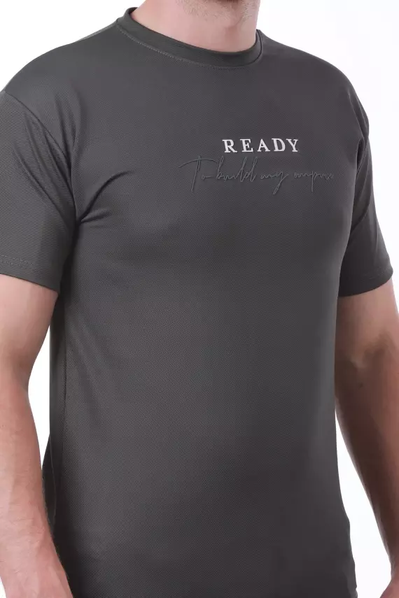 Erkek Slim Fit Ready Baskılı Siyah Renk T-shirt - 26
