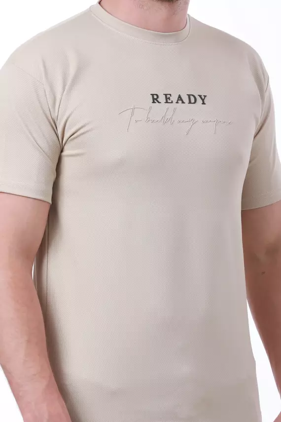 Erkek Slim Fit Ready Baskılı Siyah Renk T-shirt - 31