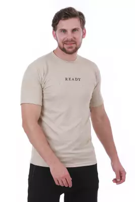 Erkek Slim Fit Ready Baskılı Siyah Renk T-shirt - 29