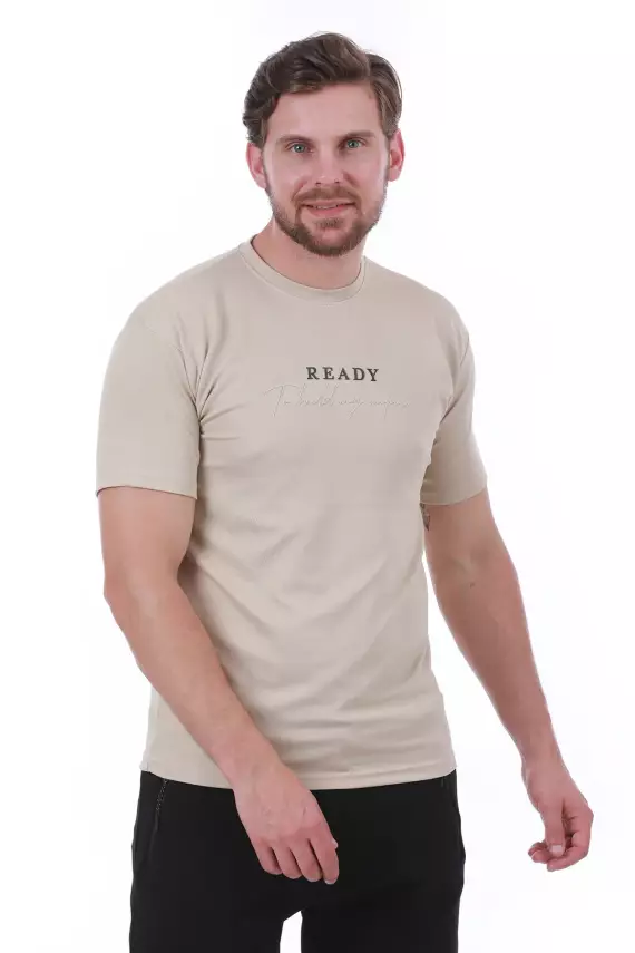 Erkek Slim Fit Ready Baskılı Siyah Renk T-shirt - 29