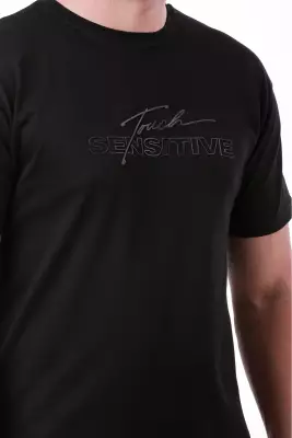 Erkek Slim Fit Touch Sensitive Baskılı Lacivert Renk T-shirt - 4