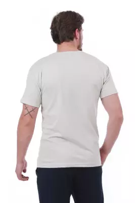 Erkek Slim Fit Touch Sensitive Baskılı Lacivert Renk T-shirt - 17