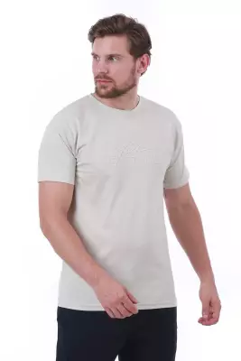 Erkek Slim Fit Touch Sensitive Baskılı Lacivert Renk T-shirt - 14