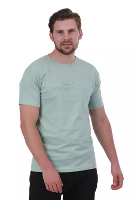Erkek Slim Fit Touch Sensitive Baskılı Lacivert Renk T-shirt - 21
