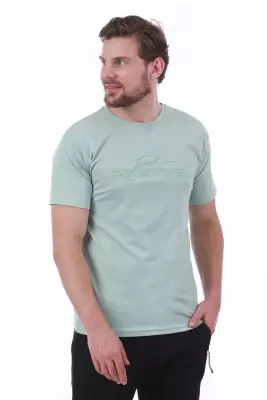 Erkek Slim Fit Touch Sensitive Baskılı Lacivert Renk T-shirt - 20