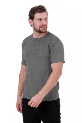 Erkek Slim Fit Touch Sensitive Baskılı Lacivert Renk T-shirt - 27