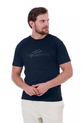 Erkek Slim Fit Touch Sensitive Baskılı Lacivert Renk T-shirt - 39
