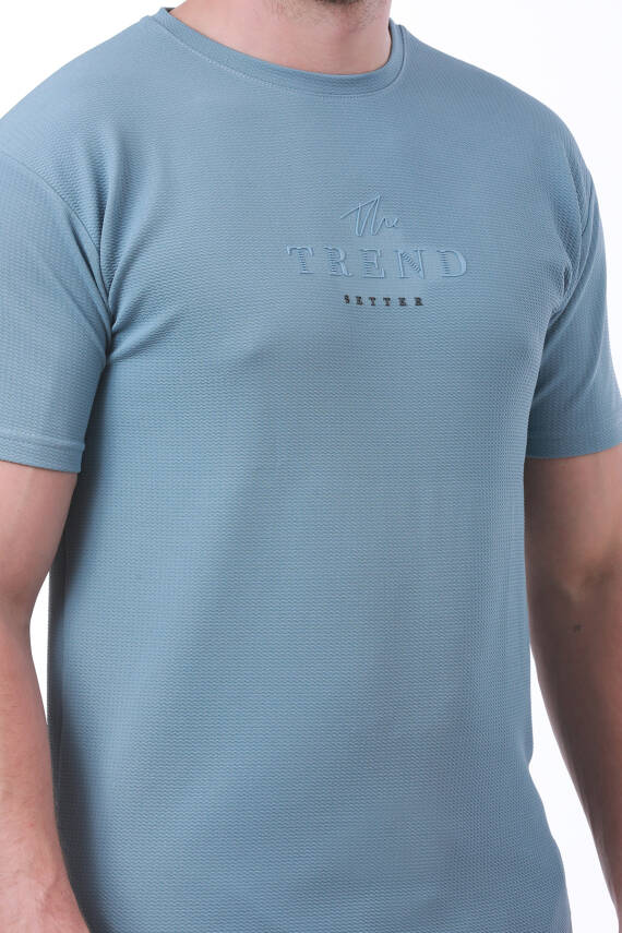 Erkek Slim Fit Trend Setter Baskılı Mavi Renk T-shirt - 35