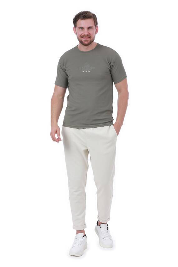 Erkek Slim Fit Trend Setter Baskılı Mavi Renk T-shirt - 31