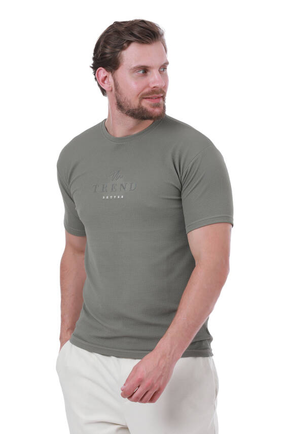 Erkek Slim Fit Trend Setter Baskılı Mavi Renk T-shirt - 28