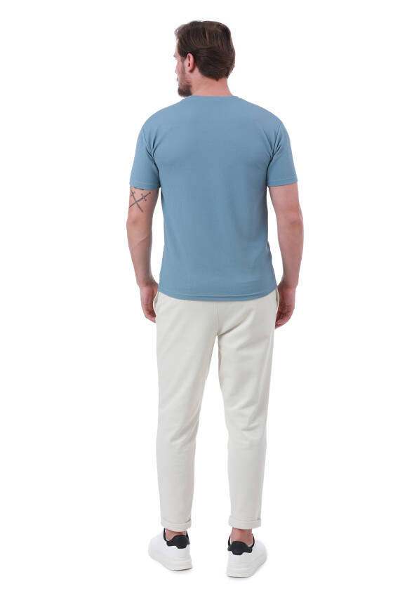 Erkek Slim Fit Trend Setter Baskılı Mavi Renk T-shirt - 26