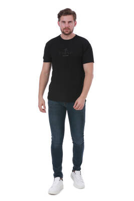Erkek Slim Fit Trend Setter Baskılı Mavi Renk T-shirt - 20