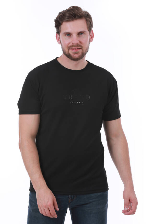 Erkek Slim Fit Trend Setter Baskılı Mavi Renk T-shirt - 17