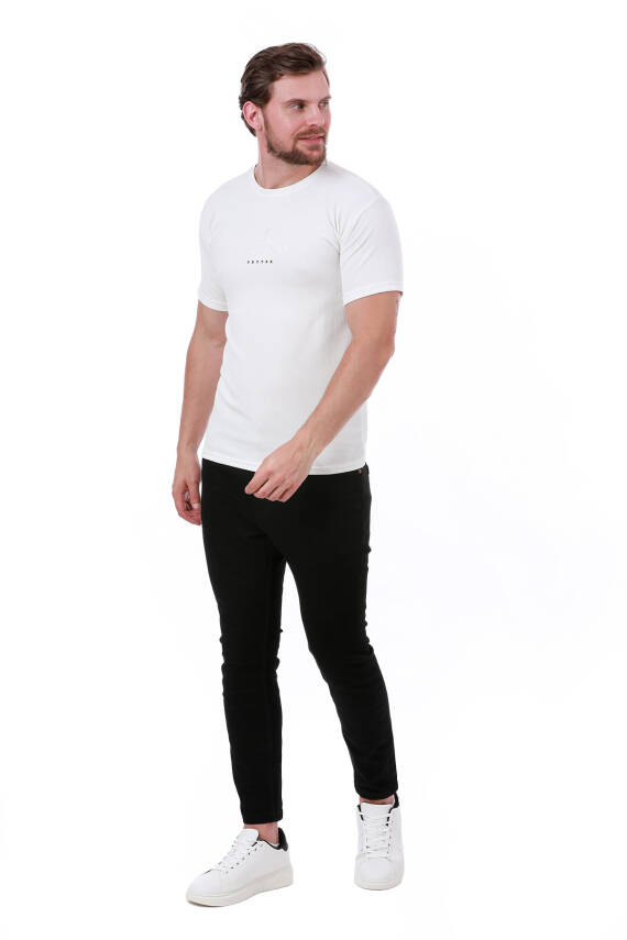 Erkek Slim Fit Trend Setter Baskılı Mavi Renk T-shirt - 14