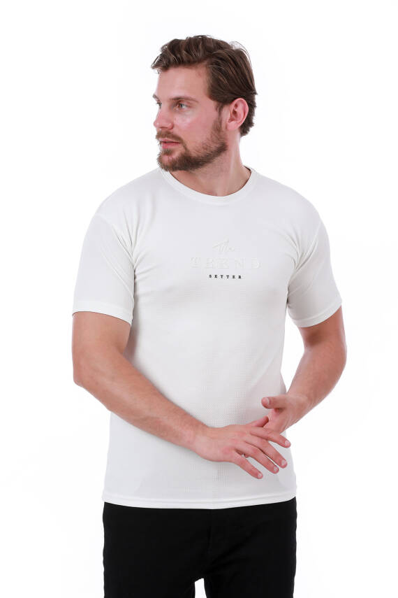 Erkek Slim Fit Trend Setter Baskılı Mavi Renk T-shirt - 11