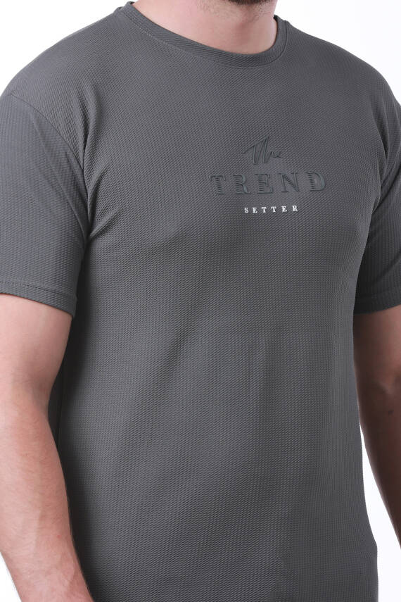 Erkek Slim Fit Trend Setter Baskılı Mavi Renk T-shirt - 8