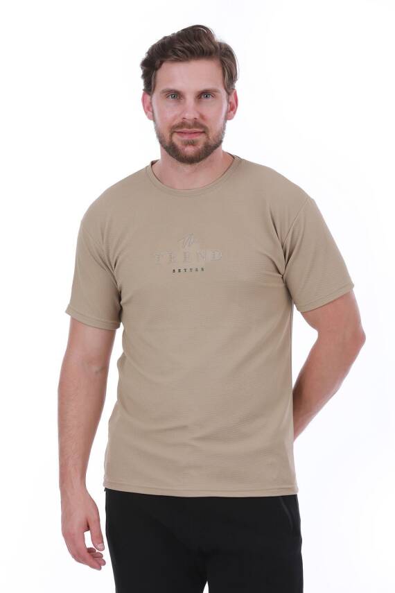 Erkek Slim Fit Trend Setter Baskılı Mavi Renk T-shirt - 1