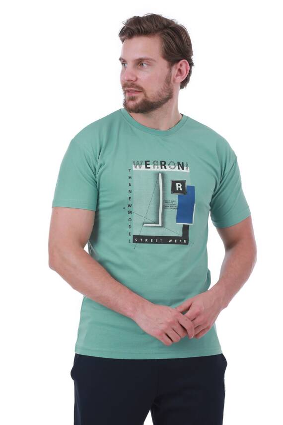 Erkek Slim Fit Wrn Baskılı Siyah Renk T-shirt - 27