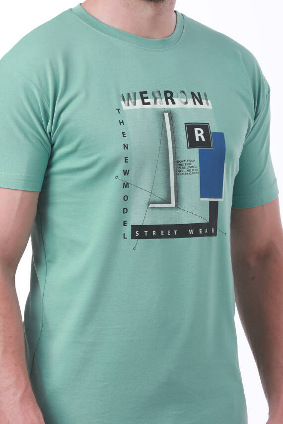 Erkek Slim Fit Wrn Baskılı Siyah Renk T-shirt - 28