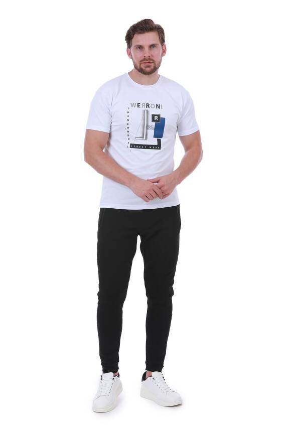 Erkek Slim Fit Wrn Baskılı Siyah Renk T-shirt - 25