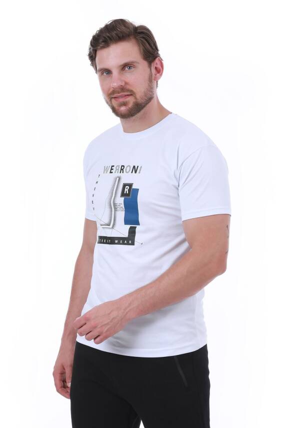 Erkek Slim Fit Wrn Baskılı Siyah Renk T-shirt - 22