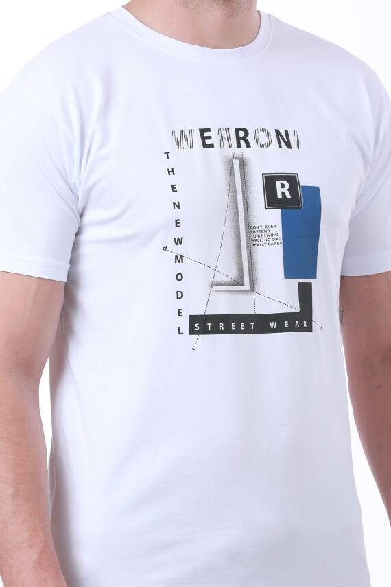 Erkek Slim Fit Wrn Baskılı Siyah Renk T-shirt - 23