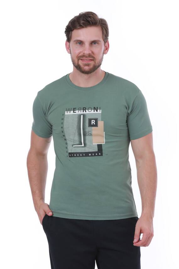 Erkek Slim Fit Wrn Baskılı Siyah Renk T-shirt - 16