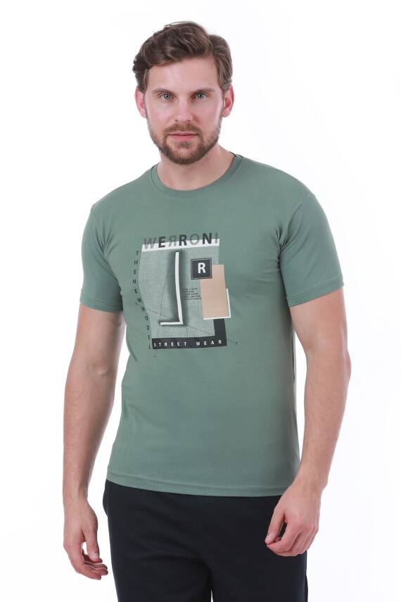 Erkek Slim Fit Wrn Baskılı Siyah Renk T-shirt - 17