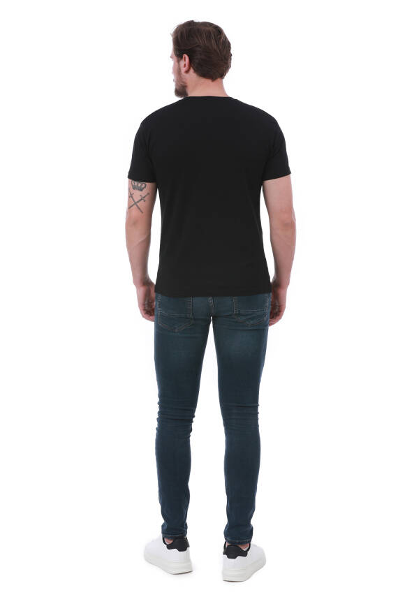 Erkek Slim Fit Wrn Baskılı Siyah Renk T-shirt - 15
