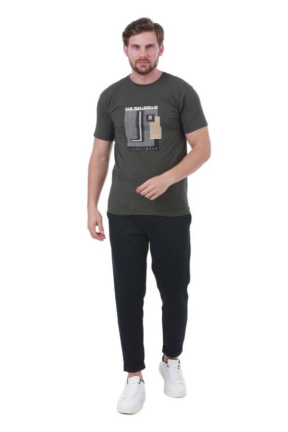 Erkek Slim Fit Wrn Baskılı Siyah Renk T-shirt - 9
