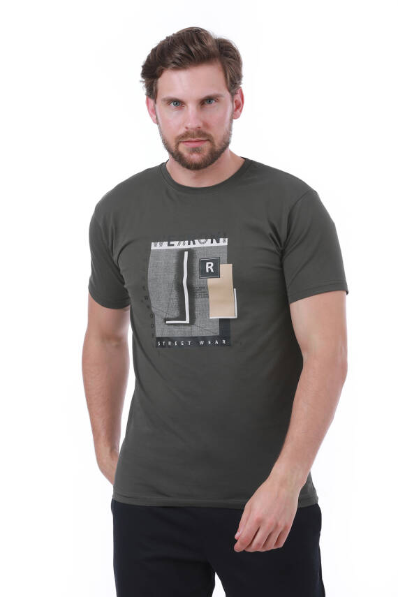 Erkek Slim Fit Wrn Baskılı Siyah Renk T-shirt - 6