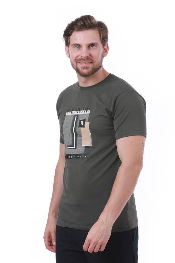 Erkek Slim Fit Wrn Baskılı Siyah Renk T-shirt - 7