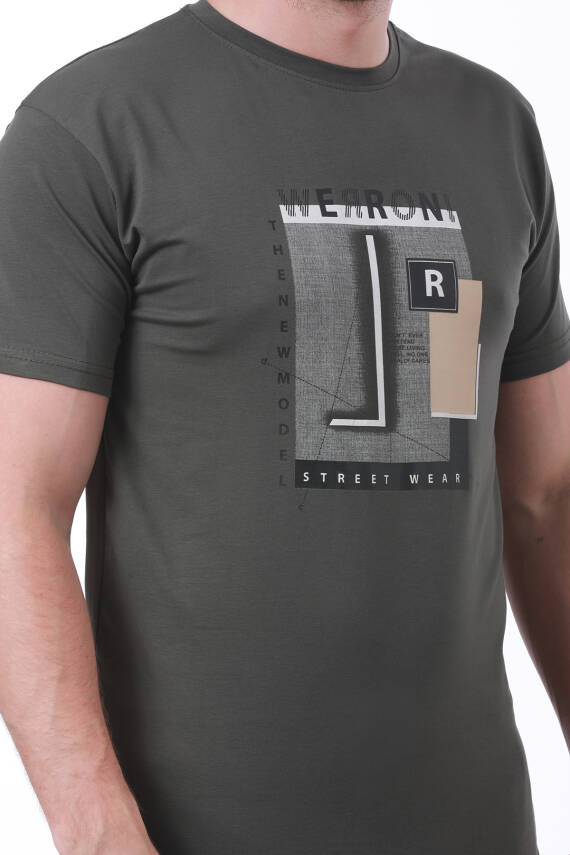 Erkek Slim Fit Wrn Baskılı Siyah Renk T-shirt - 8