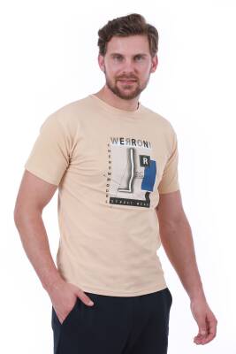 Erkek Slim Fit Wrn Baskılı Siyah Renk T-shirt - WERRONİ