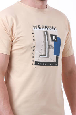 Erkek Slim Fit Wrn Baskılı Siyah Renk T-shirt - 3