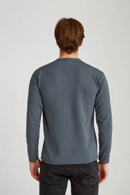 Erkek Slim Jakarlı Minimalizm Petrol - 17